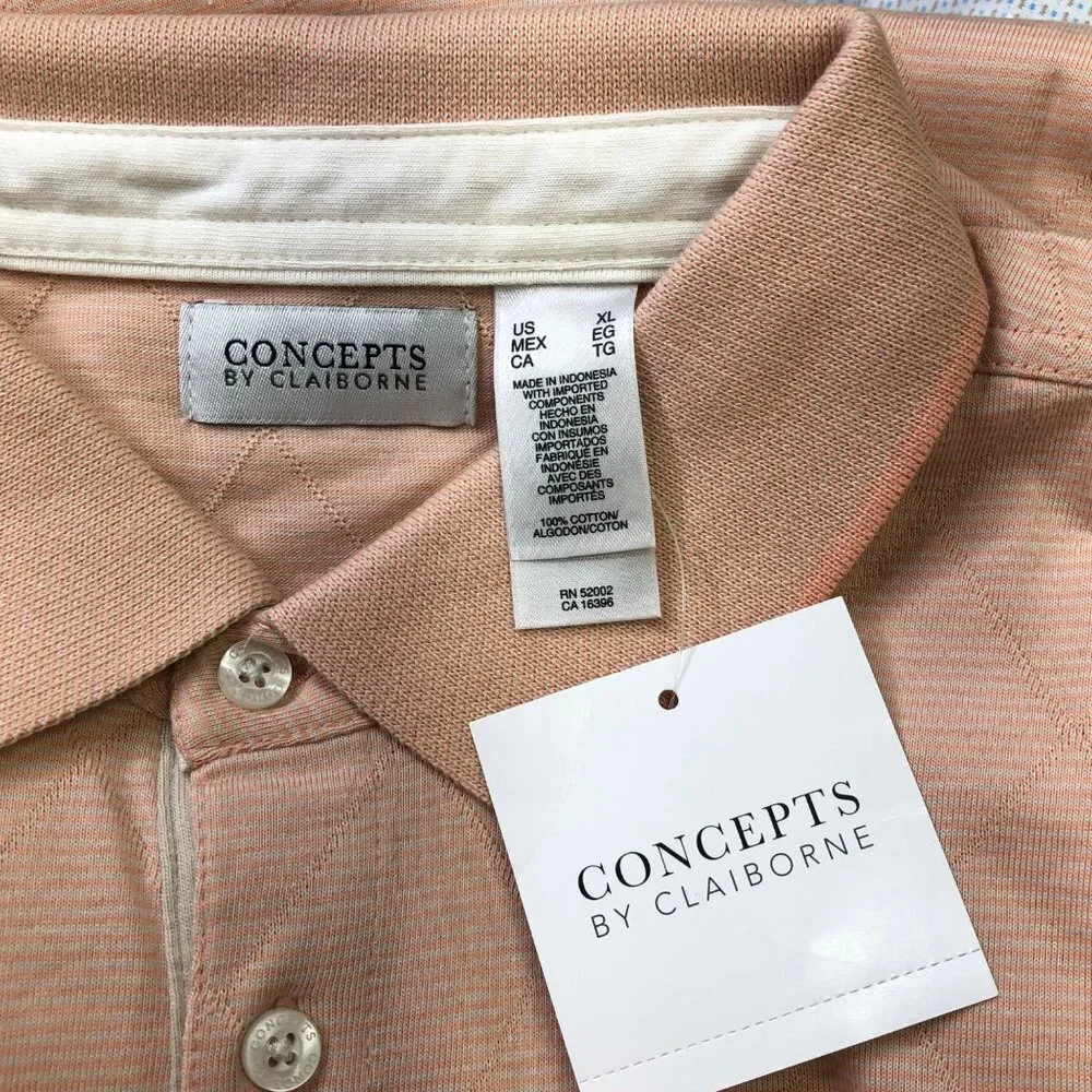 CONCEPTS BY‎ CLAIBORNE MENS POLO SHIRTS XL NEW WITH TAG
